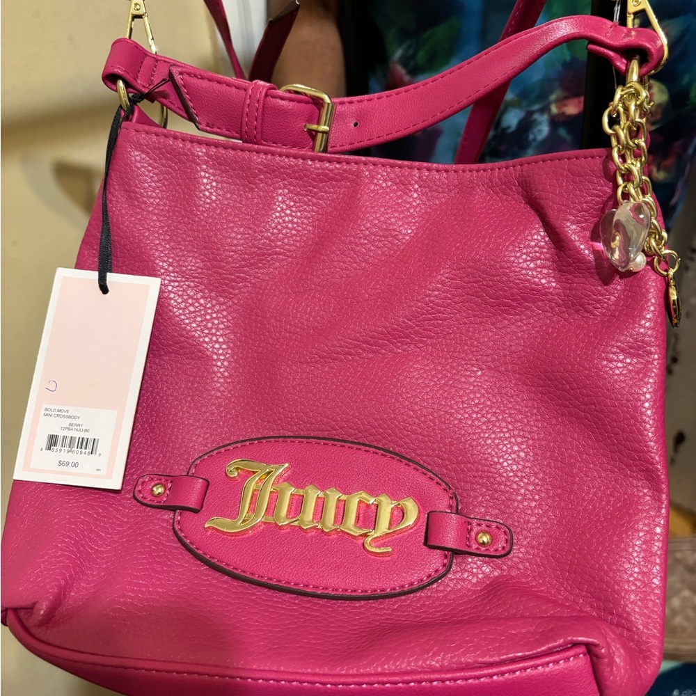 Juicy Couture Fuchsia Shoulder Bag with Gold Accents